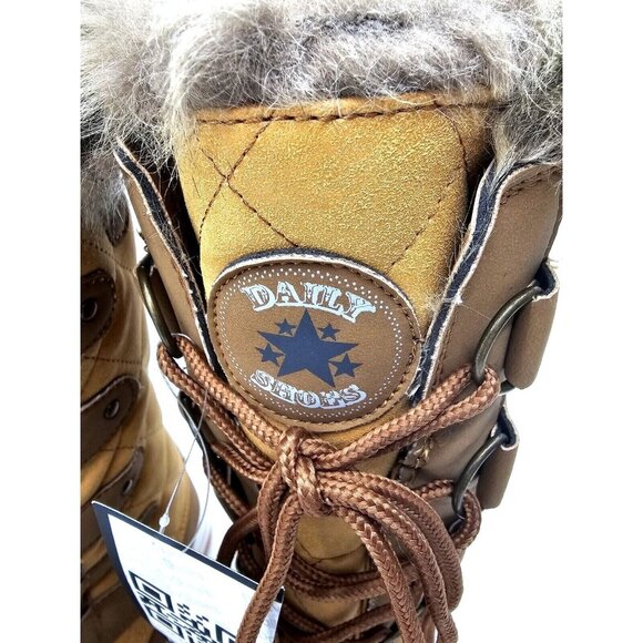 Daily Shoes Women's Waterproof Warm Faux Fur Lined Cold Weather Snow Rain Sz 7 - Picture 4 of 11
